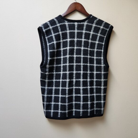 Pendleton 100% wool grid print sweater vest / L - Picture 5 of 5